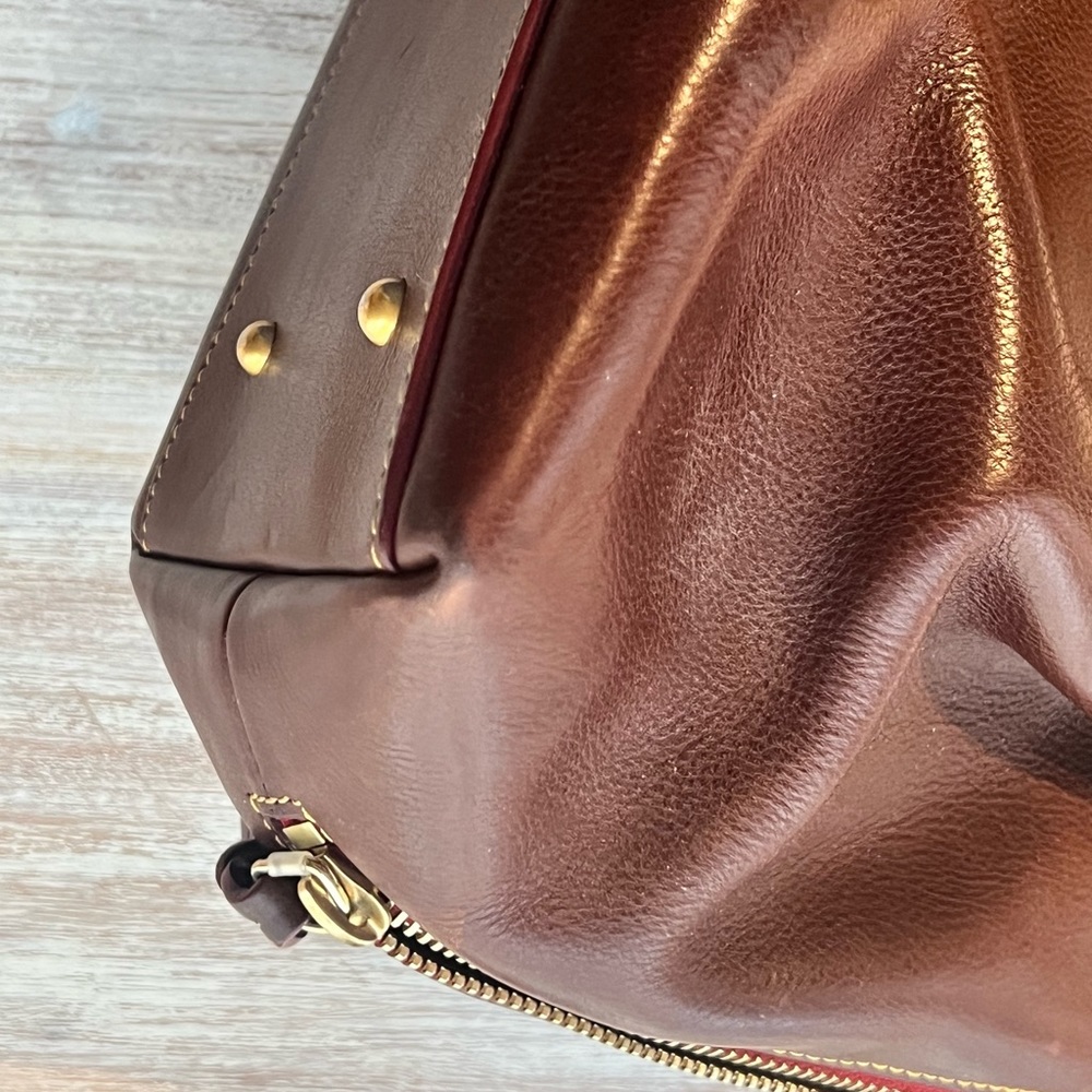 Dooney & Bourke Florentine Leather Large Zip Barlow Satchel - Picture 6 of 9